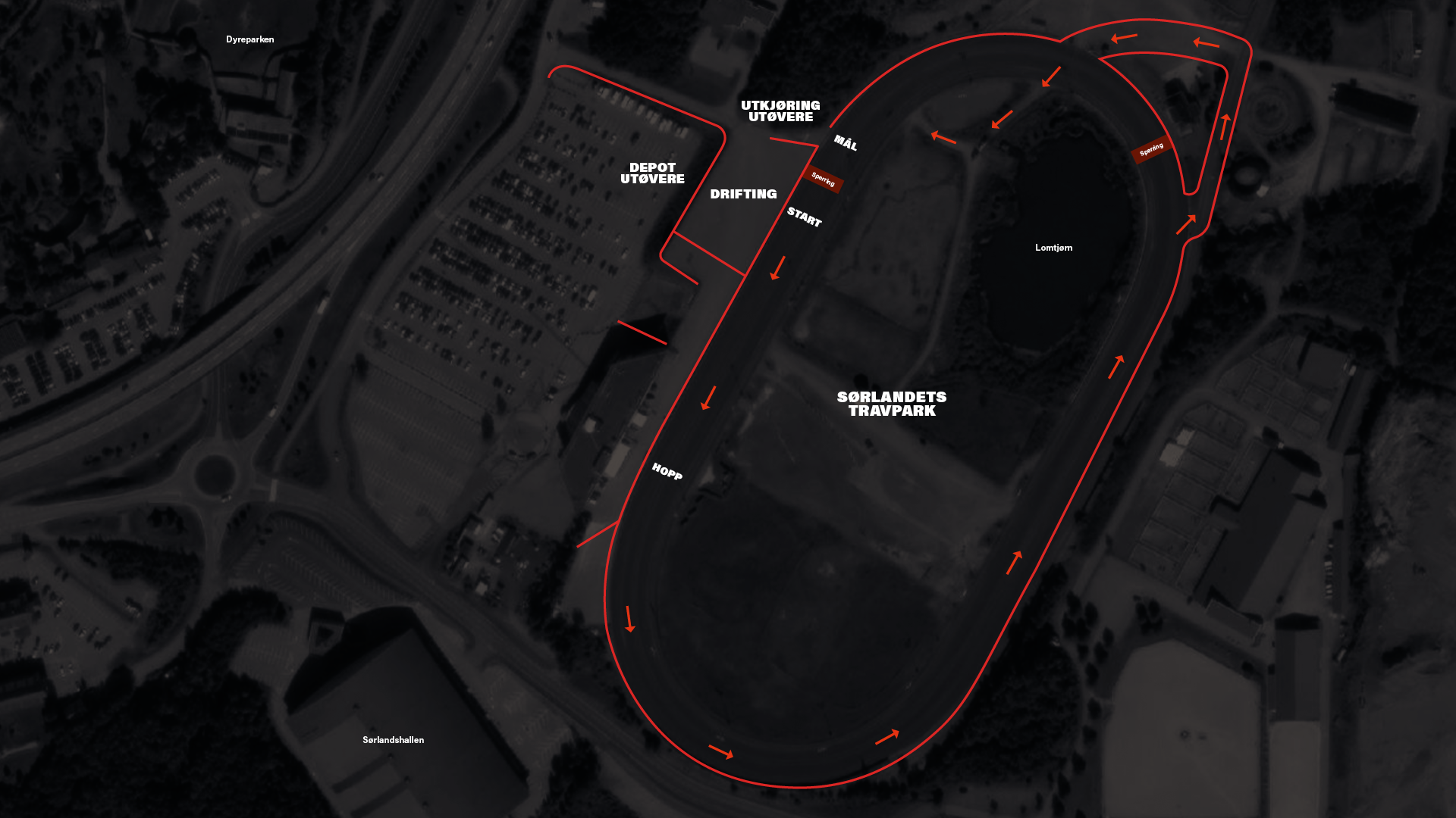 Løypekart for motorsportshow